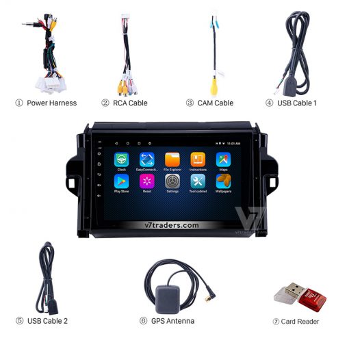 Fortuner Android Multimedia Navigation Panel LCD IPS Screen - V7 5